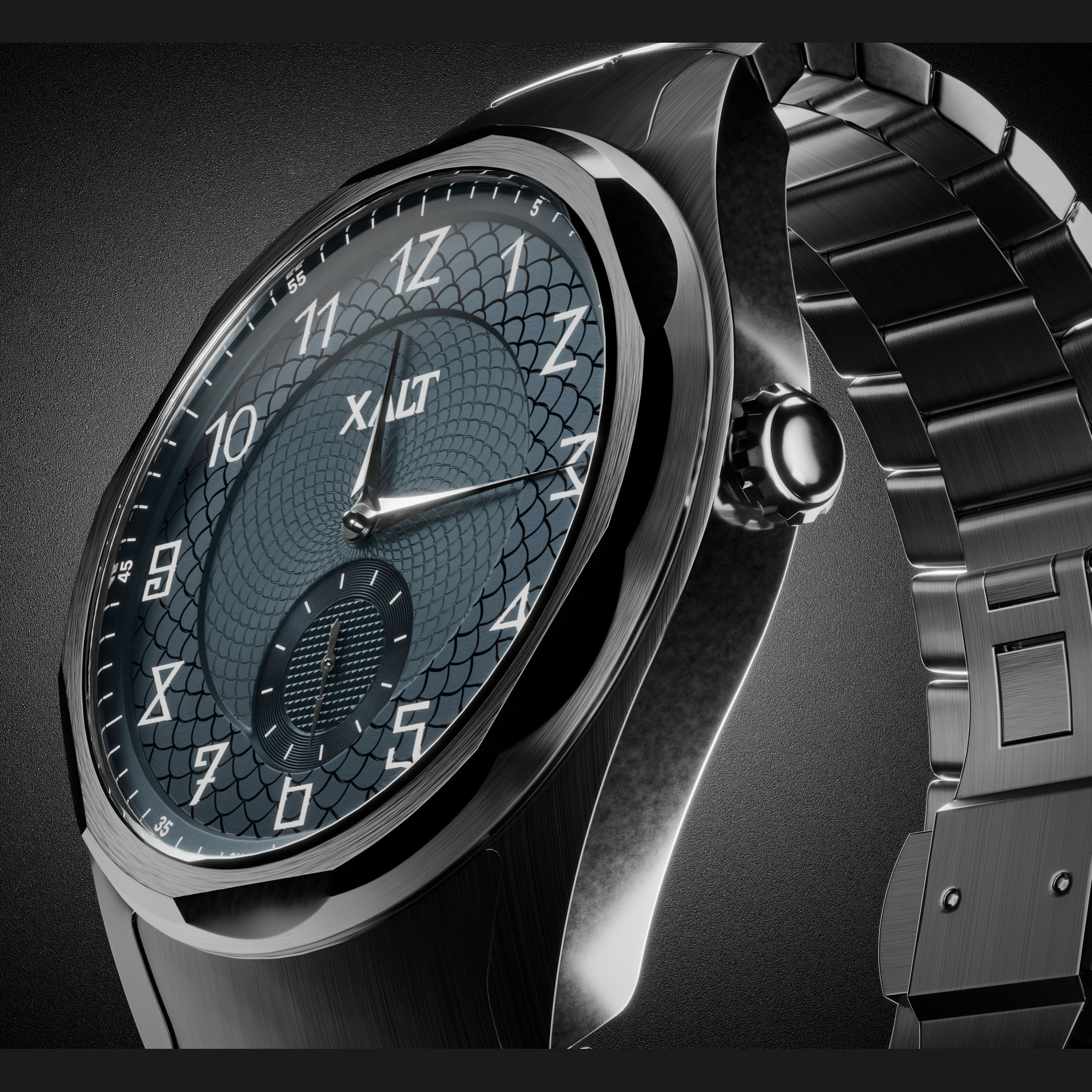Pre-Order Azure Blue Snailing Guilloché - Xalt Watches