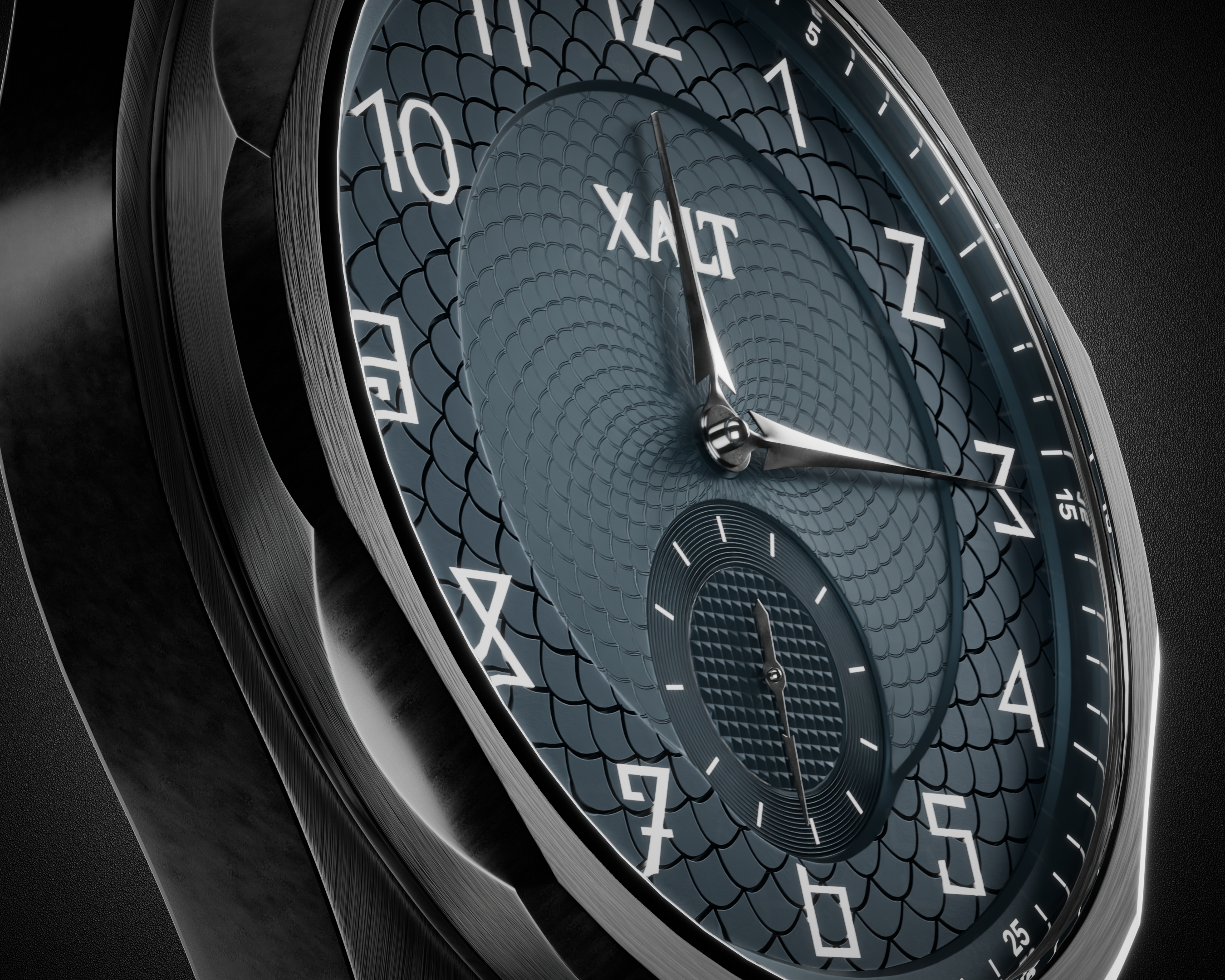 Pre-Order Azure Blue Snailing Guilloché - Xalt Watches